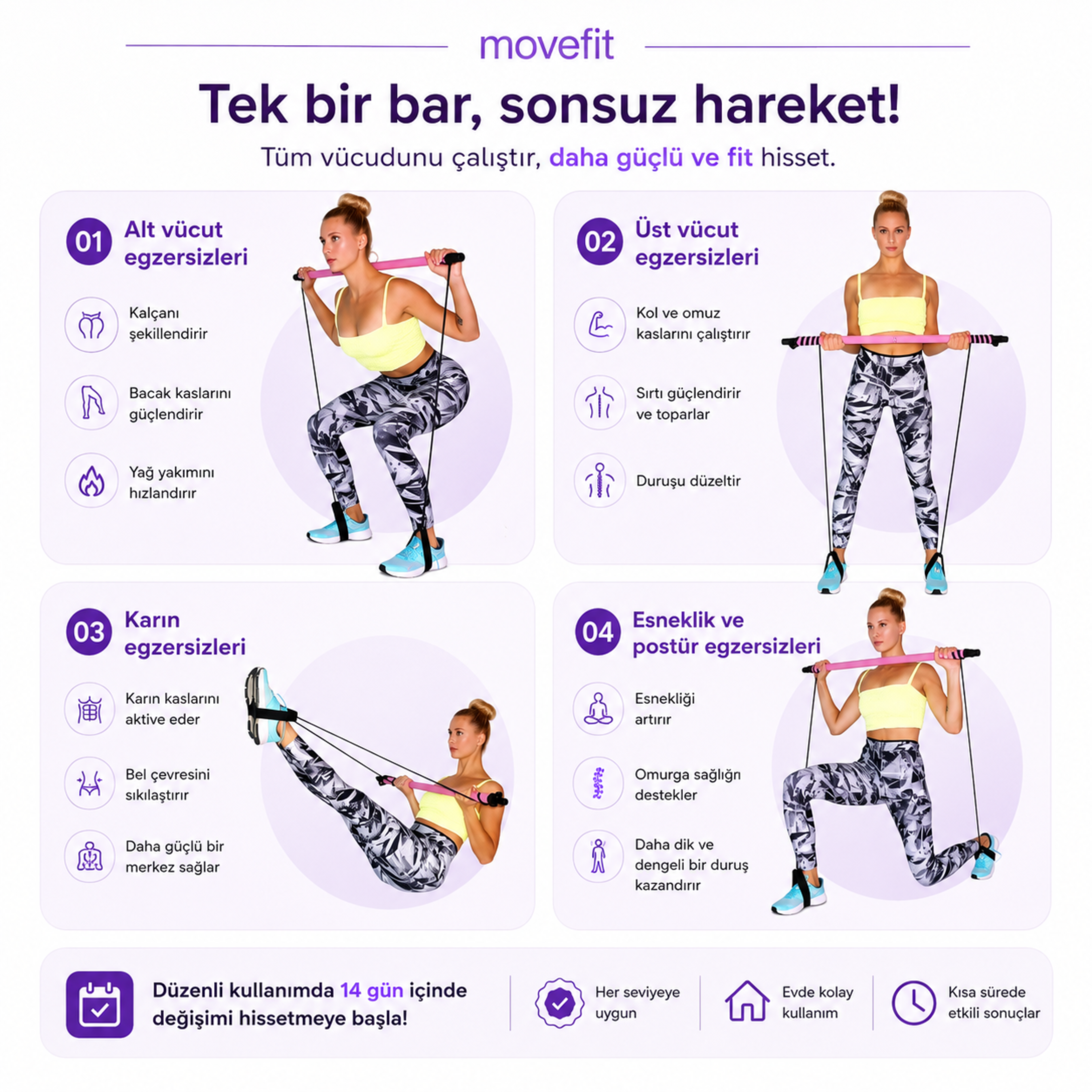 movefit Sıkılaştıran Pilates Barı