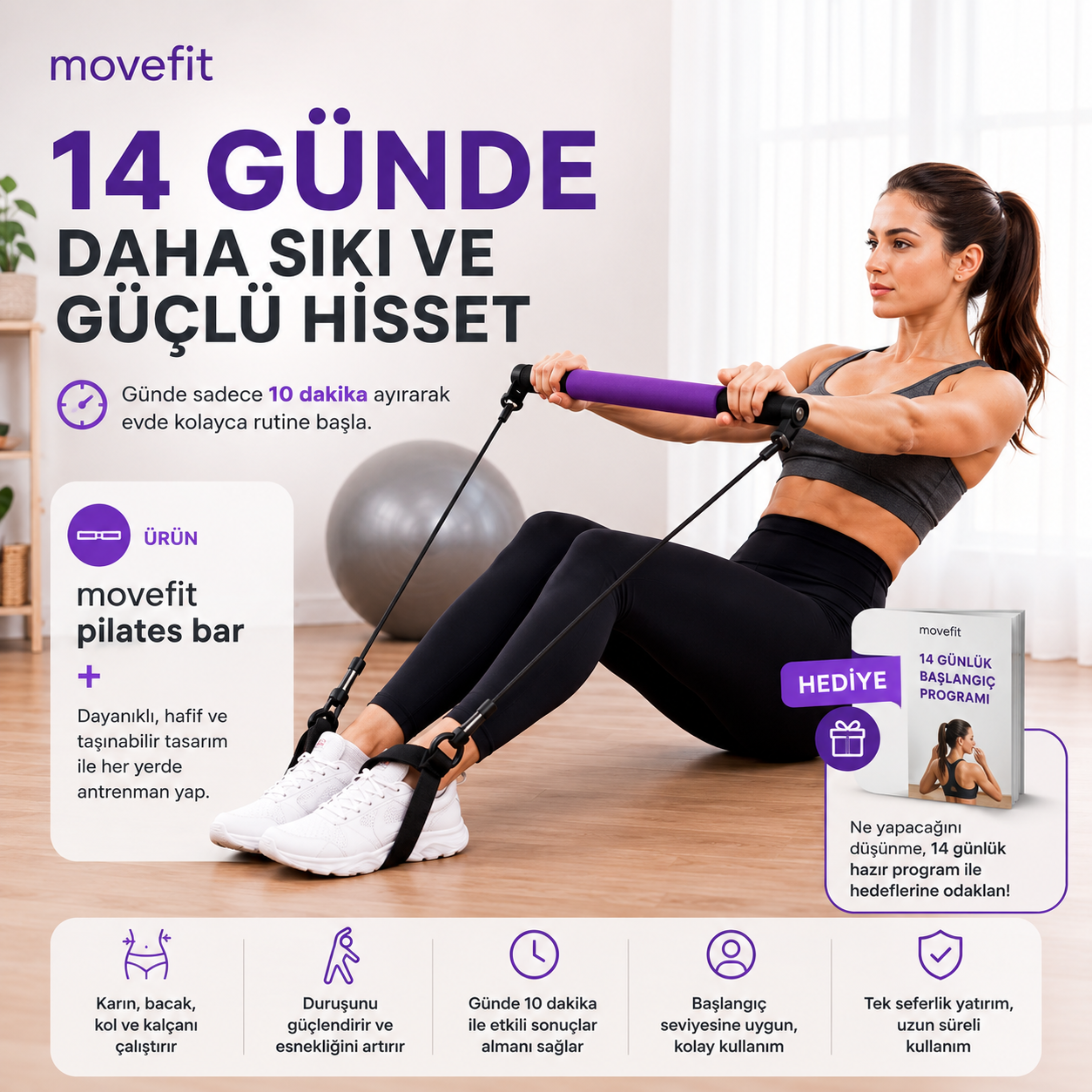 movefit Sıkılaştıran Pilates Barı